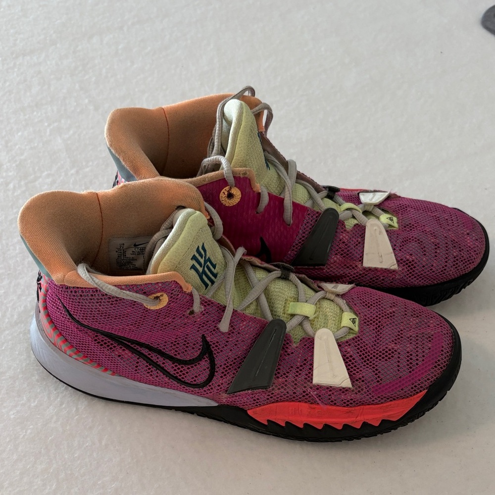 Nike Kyrie 7 Purple and Orange Athletic Sneakers